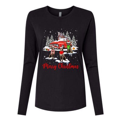 Merry Christmas Santa Reindeer Irish Wolfhound With Truck Meaningful Gift Womens Cotton Relaxed Long Sleeve T-Shirt