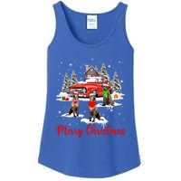 Merry Christmas Santa Reindeer Irish Wolfhound With Truck Meaningful Gift Ladies Essential Tank