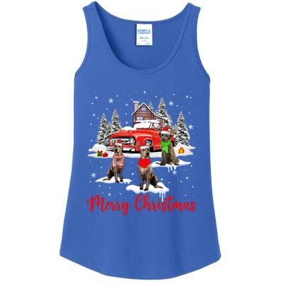 Merry Christmas Santa Reindeer Irish Wolfhound With Truck Meaningful Gift Ladies Essential Tank