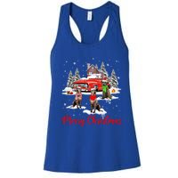 Merry Christmas Santa Reindeer Irish Wolfhound With Truck Meaningful Gift Women's Racerback Tank