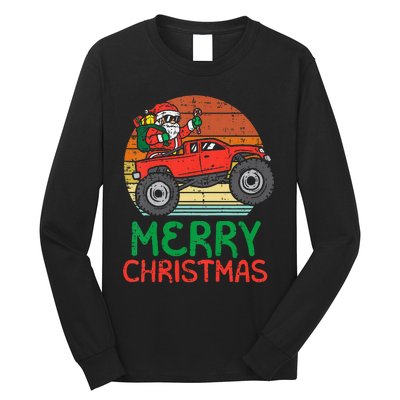 Merry Christmas Santa Monster Truck Xmas Long Sleeve Shirt