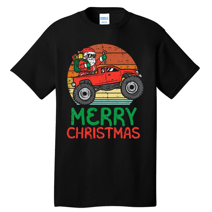 Merry Christmas Santa Monster Truck Xmas Tall T-Shirt