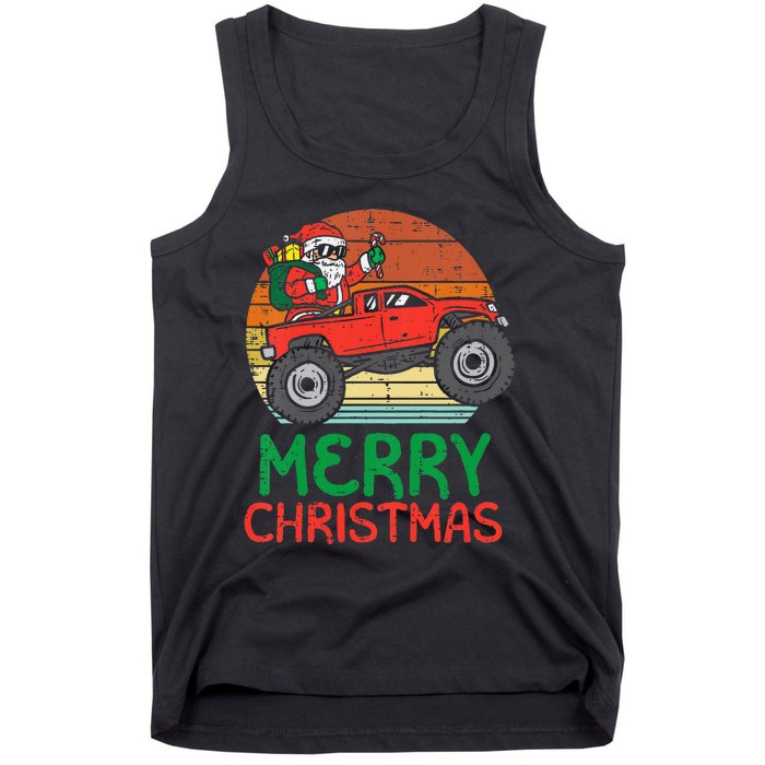 Merry Christmas Santa Monster Truck Xmas Tank Top