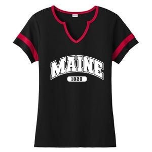 Maine Collegiate Style 1820 Ladies Halftime Notch Neck Tee