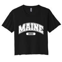 Maine Collegiate Style 1820 Women's Crop Top Tee