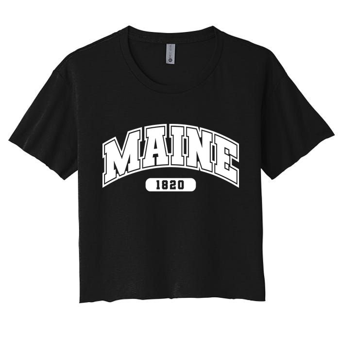 Maine Collegiate Style 1820 Women's Crop Top Tee