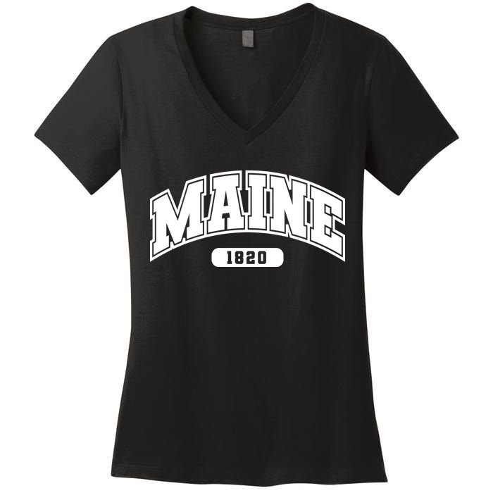 Maine Collegiate Style 1820 Women's V-Neck T-Shirt