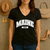 Maine Collegiate Style 1820 Women's V-Neck T-Shirt