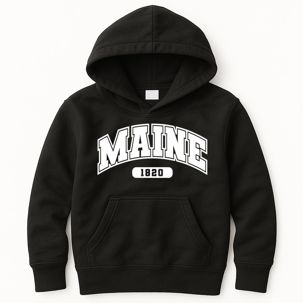Maine Collegiate Style 1820 Kids Hoodie