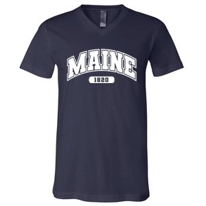 Maine Collegiate Style 1820 V-Neck T-Shirt