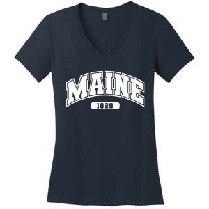 Maine Collegiate Style 1820 Women's V-Neck T-Shirt