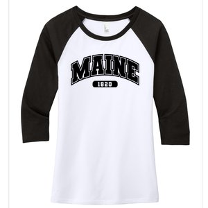 Maine Collegiate Style 1820 Women's Tri-Blend 3/4-Sleeve Raglan Shirt