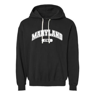 Maryland Collegiate Style 1788 Garment-Dyed Fleece Hoodie