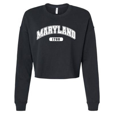 Maryland Collegiate Style 1788 Cropped Pullover Crew
