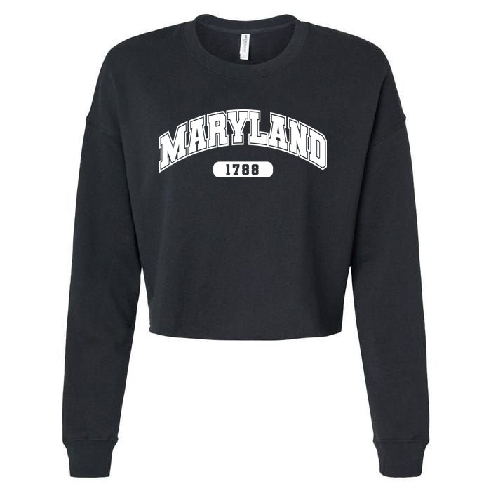 Maryland Collegiate Style 1788 Cropped Pullover Crew