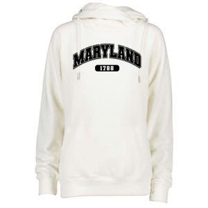 Maryland Collegiate Style 1788 Womens Funnel Neck Pullover Hood