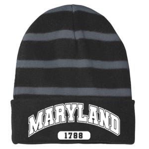 Maryland Collegiate Style 1788 Striped Beanie with Solid Band