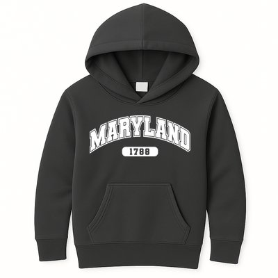 Maryland Collegiate Style 1788 Kids Hoodie