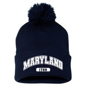 Maryland Collegiate Style 1788 Pom Pom 12in Knit Beanie