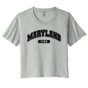 Maryland Collegiate Style 1788 Women's Crop Top Tee