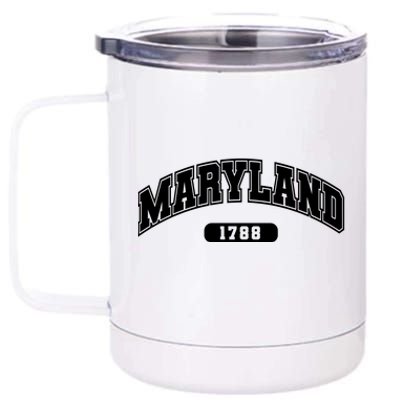 Maryland Collegiate Style 1788 12 oz Stainless Steel Tumbler Cup