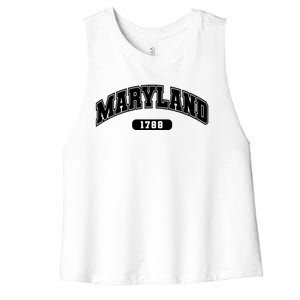 Maryland Collegiate Style 1788 Women's Racerback Cropped Tank