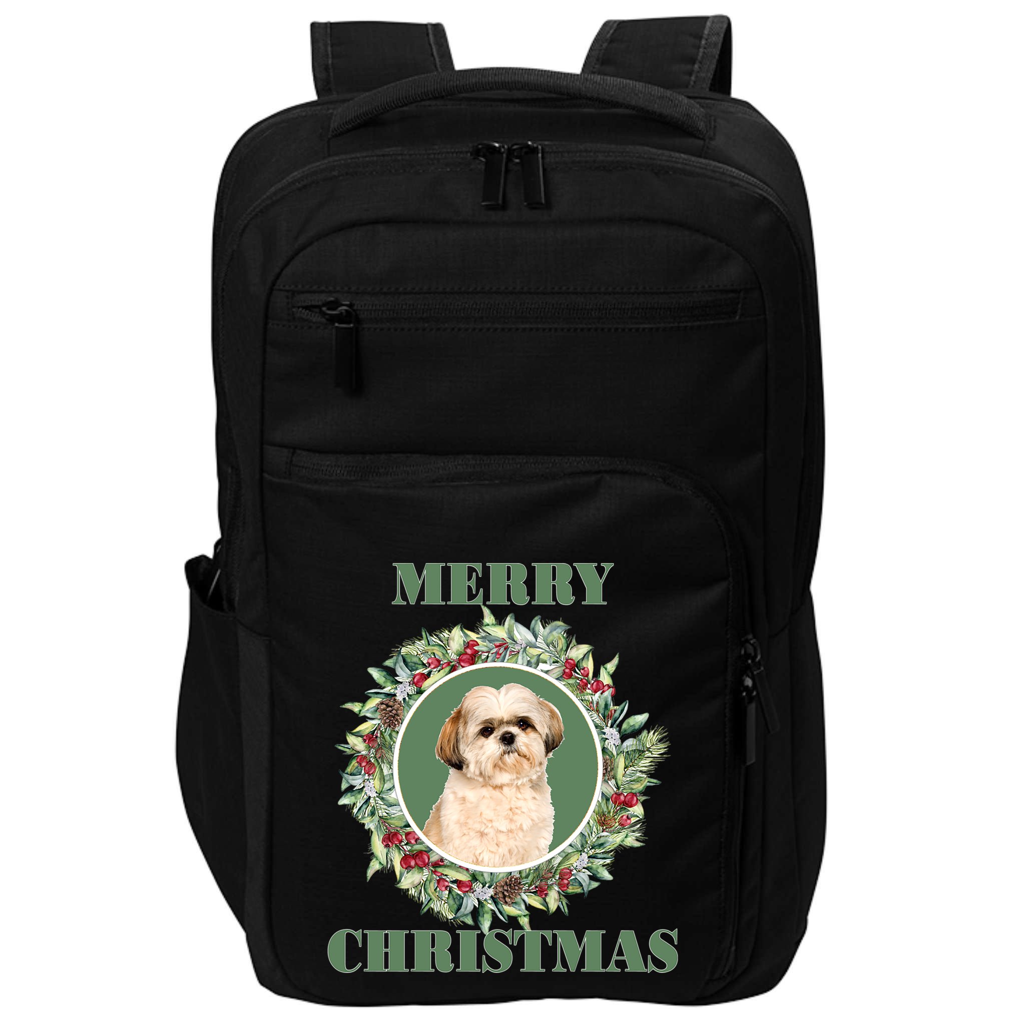 Merry Christmas Shih Tzu Great Gift Impact Tech Backpack