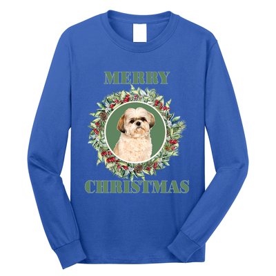 Merry Christmas Shih Tzu Great Gift Long Sleeve Shirt