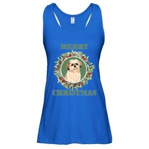 Merry Christmas Shih Tzu Great Gift Ladies Essential Flowy Tank