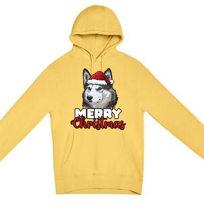 Merry Christmas Siberian Husky Dog Lover Gift Premium Pullover Hoodie