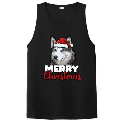 Merry Christmas Siberian Husky Dog Lover Gift PosiCharge Competitor Tank