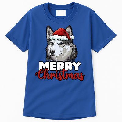 Merry Christmas Siberian Husky Dog Lover Gift Tall T-Shirt