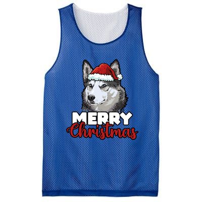 Merry Christmas Siberian Husky Dog Lover Gift Mesh Reversible Basketball Jersey Tank