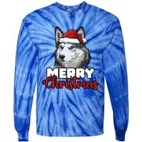 Merry Christmas Siberian Husky Dog Lover Gift Tie-Dye Long Sleeve Shirt