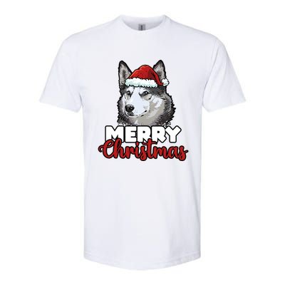 Merry Christmas Siberian Husky Dog Lover Gift Softstyle CVC T-Shirt