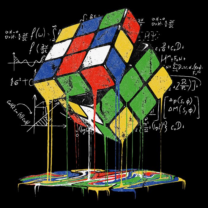 Melting Cube Speed Cubing Vintage Puzzle Mousepad
