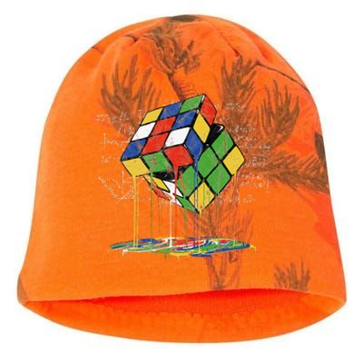 Melting Cube Speed Cubing Vintage Puzzle Math Kati - Camo Knit Beanie