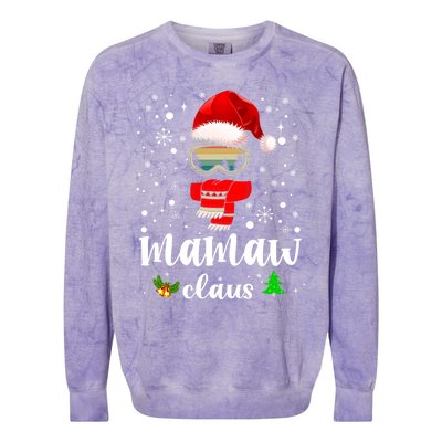 Mamaw Claus Santa Claus Funny Xmas Gift For Mom Grandma Gift Colorblast Crewneck Sweatshirt