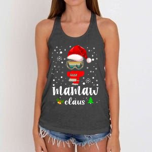 Mamaw Claus Santa Claus Funny Xmas Gift For Mom Grandma Gift Women's Knotted Racerback Tank