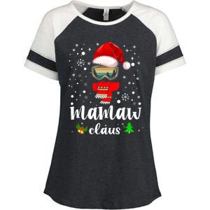 Mamaw Claus Santa Claus Funny Xmas Gift For Mom Grandma Gift Enza Ladies Jersey Colorblock Tee