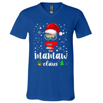 Mamaw Claus Santa Claus Funny Xmas Gift For Mom Grandma Gift V-Neck T-Shirt