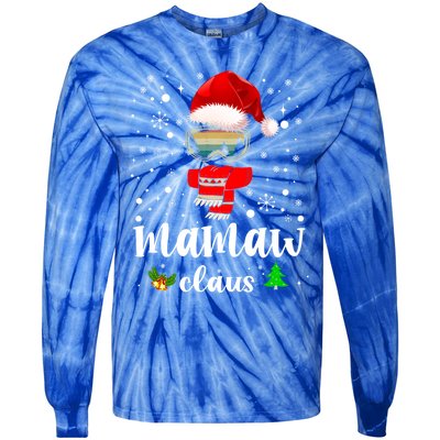 Mamaw Claus Santa Claus Funny Xmas Gift For Mom Grandma Gift Tie-Dye Long Sleeve Shirt