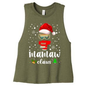 Mamaw Claus Santa Claus Funny Xmas Gift For Mom Grandma Gift Women's Racerback Cropped Tank