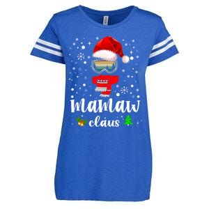 Mamaw Claus Santa Claus Funny Xmas Gift For Mom Grandma Gift Enza Ladies Jersey Football T-Shirt