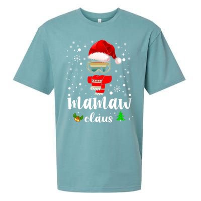 Mamaw Claus Santa Claus Funny Xmas Gift For Mom Grandma Gift Sueded Cloud Jersey T-Shirt