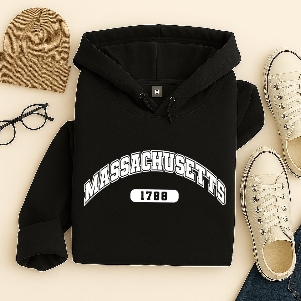 Massachusetts Collegiate Style 1788 Hoodie