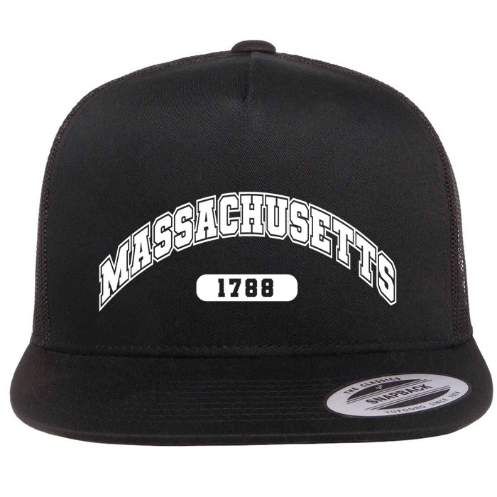 Massachusetts Collegiate Style 1788 Flat Bill Trucker Hat