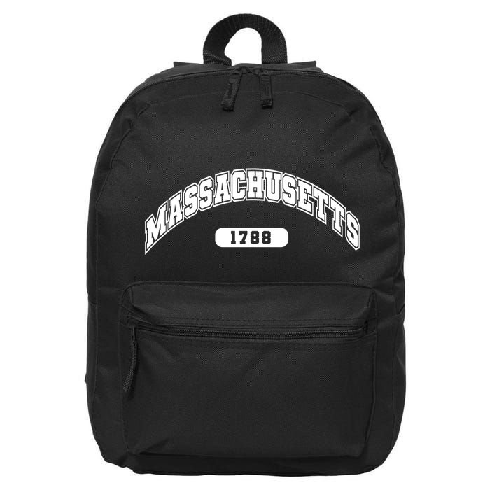 Massachusetts Collegiate Style 1788 16 in Basic Backpack
