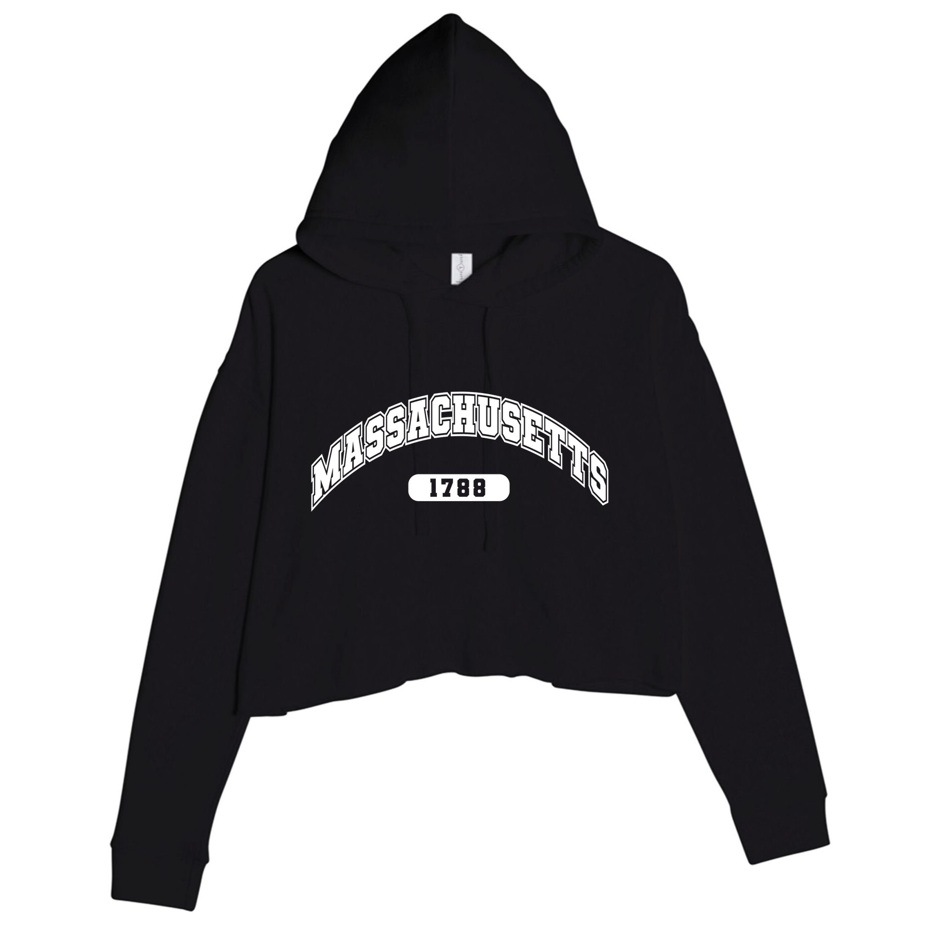Massachusetts Collegiate Style 1788 Crop Fleece Hoodie