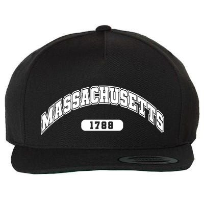 Massachusetts Collegiate Style 1788 Wool Snapback Cap